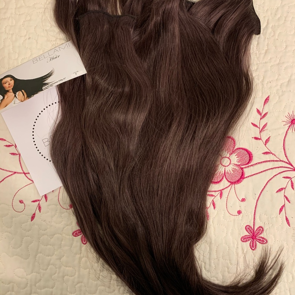 Bellami hair extensions 22” walnut brown